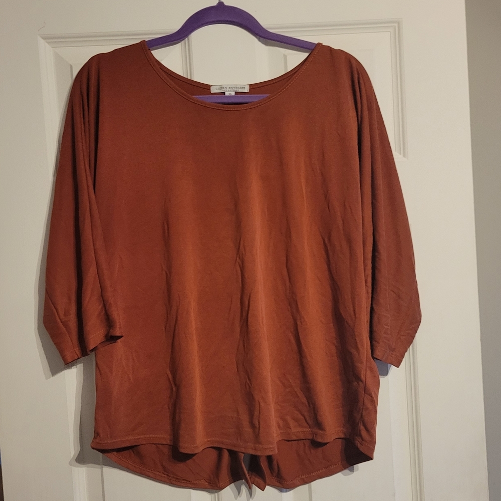 Green Envelope 3/4 sleeve blouse